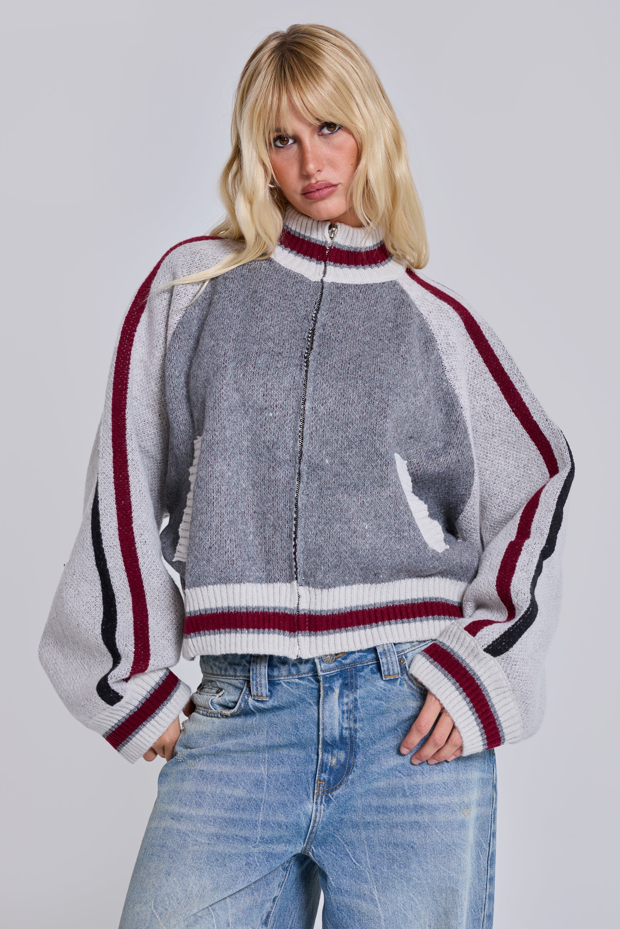 85 Knitted Bomber Jacket
